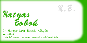 matyas bobok business card